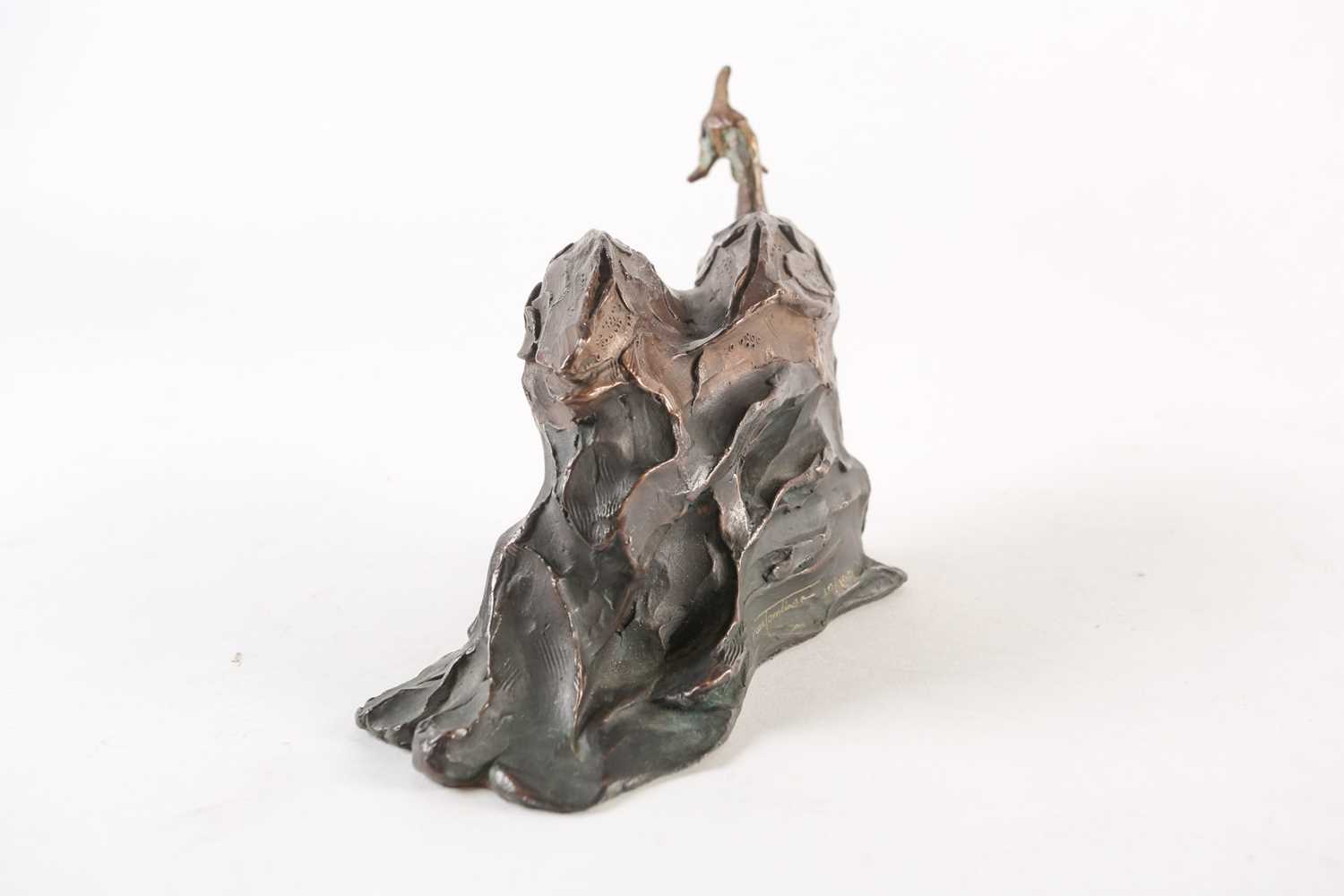 David Tomlinson: a limited edition bronze study of a pair of cassowary birds, on an integral - Image 6 of 6