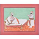 Indian School, 19th/20th century, Shah with nobleman, gouache with gilding, 22.5 x 28cmCondition