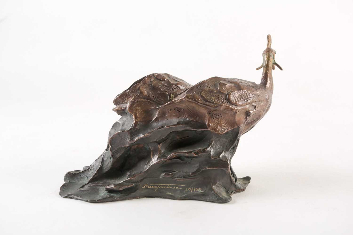 David Tomlinson: a limited edition bronze study of a pair of cassowary birds, on an integral - Image 4 of 6