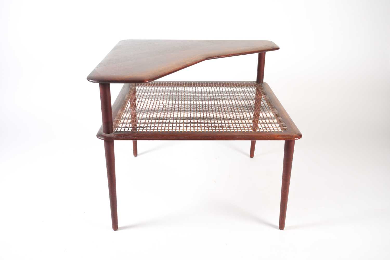 A Danish 1960s "Minerva" teak and split cane coffee table by Peter Hvidt & Orla Molgaard-Nielsen for