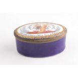 A late 18th / early 19th century Admiral Nelson Bilston enamel patch box, of elongated oval form