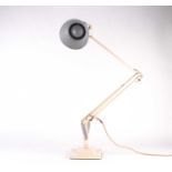 A Herbert Terry angleoise lamp, in cream, on a stepped square base.Condition report: Some cosmetic