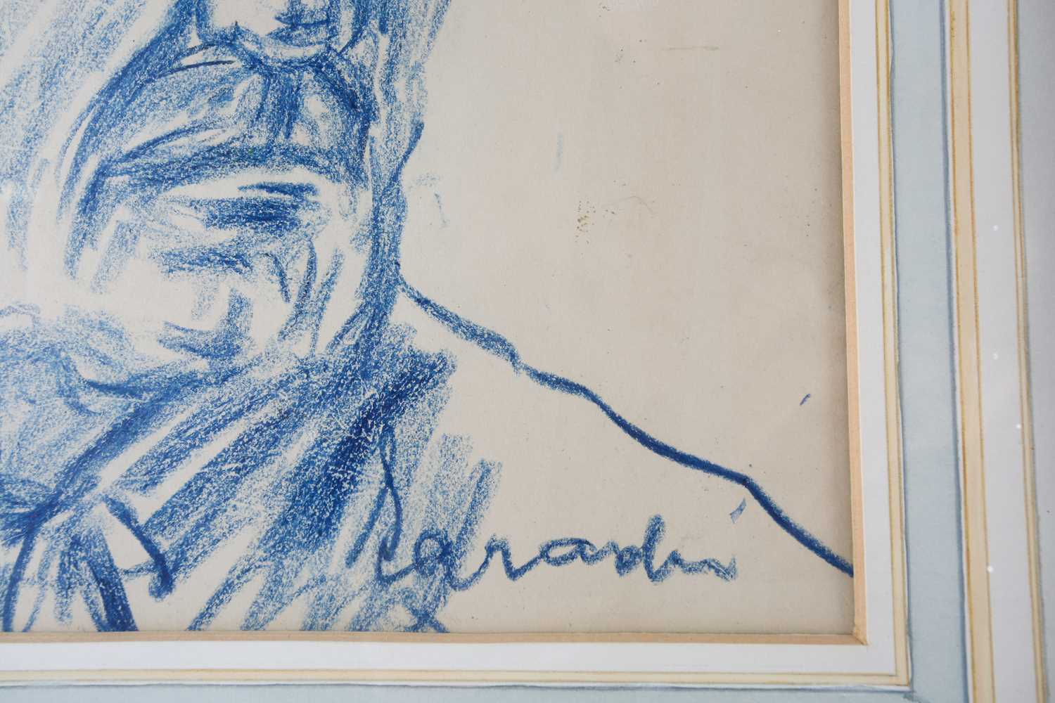 Chatin Sarachi (Albanian, 1899-1974) 'Tug and moored boats', crayon on paper, together with a - Image 3 of 6