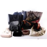 A group of various handbags, including examples by Mulberry, Kate Spade, DKNY, sundry small and