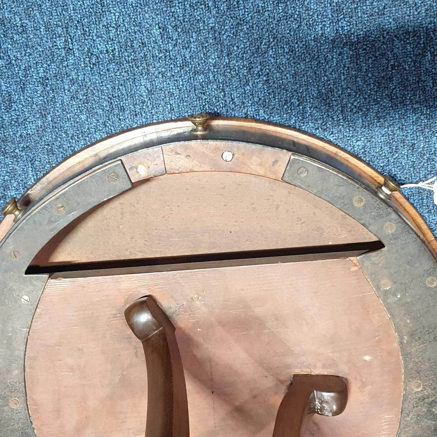 A small George IV ebony strung mahogany circular drum form urn table with tulipwood banded top and - Image 10 of 18