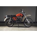 A 1981 Italian Garelli Enduro 40 red scrambler motorcycle. Odometer showing 460km. Serial number