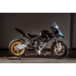 A 2010 BMW S1000RR sports motorcycle, Registration RV10 VLR With a part set of blue bodywork. With