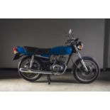 A 1980 Suzuki GT200 196cc blue motorcycle, Registration: WUY 518V Odometer showing 6,323 miles.