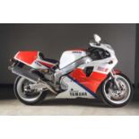 A very rare Yamaha OW-01 FZR750RR EXUP 749cc motorcycle, Registration L215 YVV odometer showing 3,