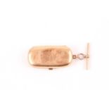 An 18ct yellow gold double sovereign case, the lozenge-shaped case engraved with initials CHM,
