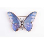 A late 19th / early 20th century diamond and butterfly wing brooch, in the form of a butterfly,