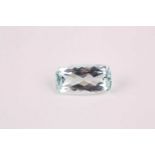 A loose, mixed rectangular cushion-cut aquamarine, of approximately 17.20 carats. Please note: VAT