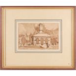 H.M. Robson (20th century), an architectural pencil and wash study, signed and dated 1948, 15 cm x