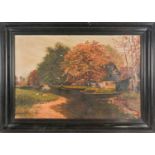 20th century Polish school, a riverscape, indistinctly signed oil on canvas, dated 1911, titled