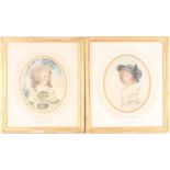 John Downman (1750-1824), two watercolour & chalk oval portraits, 'Lady Anne C. Smith' and Lady