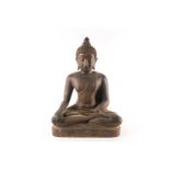 A Thai bronze parcel gilt Buddha, second half of 20th century, seated in bhumisparsha (