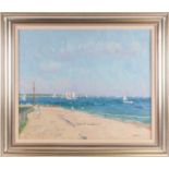 Geoffrey William Wilson (1920–2010) ‘The Solent (from Lepe Beach) Cowes Week’, oil on board,