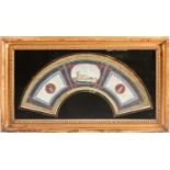 Early 19th century Italian school, a Grand Tour style fan-shaped triptych, depicting the Colosseum