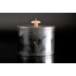 A Victorian silver oval tea caddy by Joseph Angell II, with ivory knop, with bright cut swags and