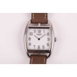 A Hermes of Paris Cape Cod ladies stainless steel wristwatch, the white dial with Arabic numerals,