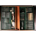 A part canteen of Chippendale pattern silver cutlery for twelve place settings, Cooper Brothers &