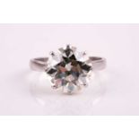 An impressive solitaire diamond ring of approximately 5.00 carats, approximate colour and clarity