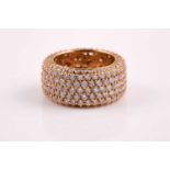 An 18ct yellow gold and diamond band eternity ring, pave-set with 245 round brilliant-cut