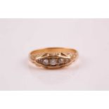 An Edwardian style five stone diamond ring, the slightly graduated mixed cut circular diamonds in