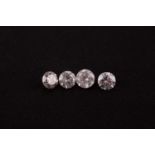 A group of four loose round brilliant-cut diamonds, approximate sizes 0.46 (misty, some inclusions
