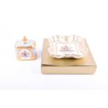 A Royal Collection Diamond Jubilee commemorative fine English bone china tea caddy, together with