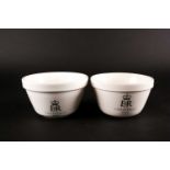 A near pair of HM Queen Elizabeth II presentation Christmas pudding bowls, supplied by Fortnum and