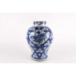 A Chinese blue and white porcelain inverted baluster vase. Qing dynasty,18th/19th century. Painted