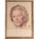 Bernard Hailstone (British, 1910-1987), 'Queen Elizabeth II', preparatory sketch, pastel on paper,