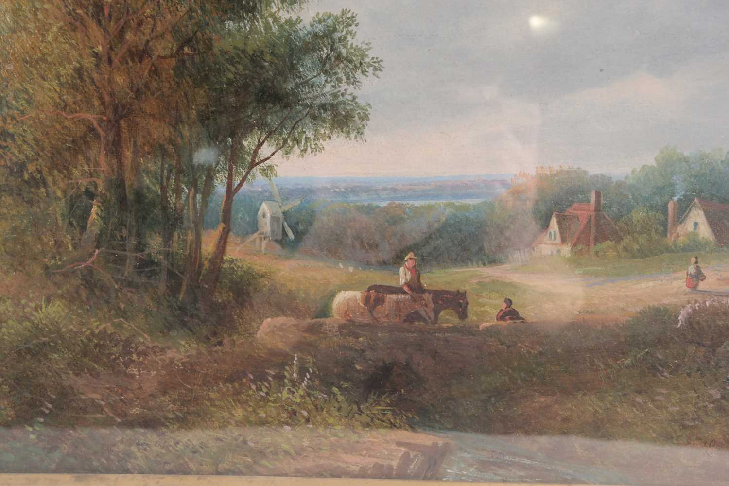 Edwin Buttery (British School fl. 1879-1890), Rural landscape, with two horses and figures, oil on - Image 7 of 7