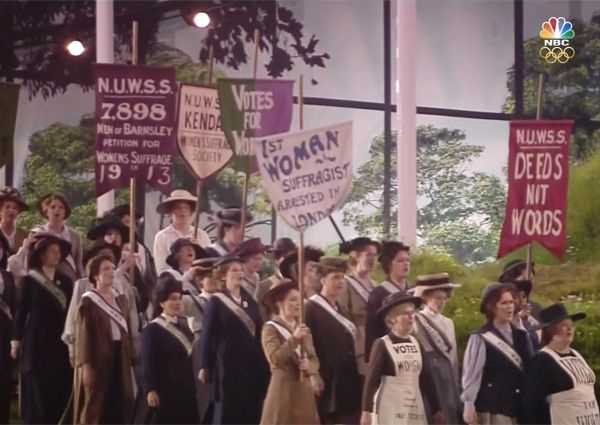 A framed, painted canvas Suffragette Banner, bearing the legend 'N.U.W.S.S. 7,898 Men of Barnsley - Image 7 of 7