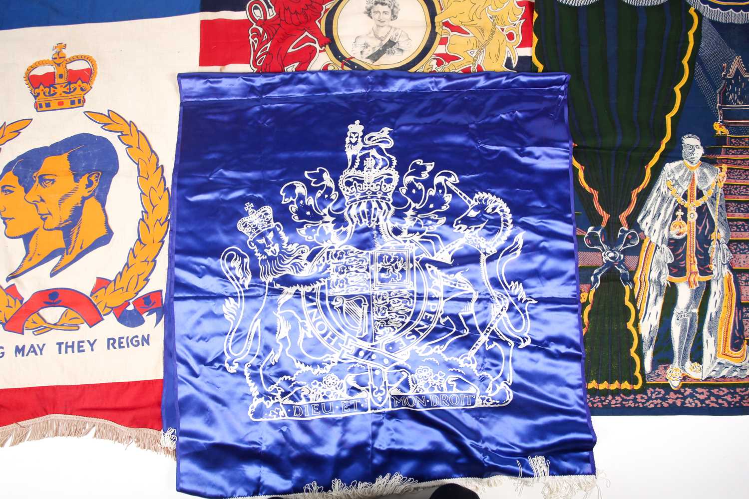 A small collection of five Royal commemorative fabric banners including the coronation of King - Image 4 of 5