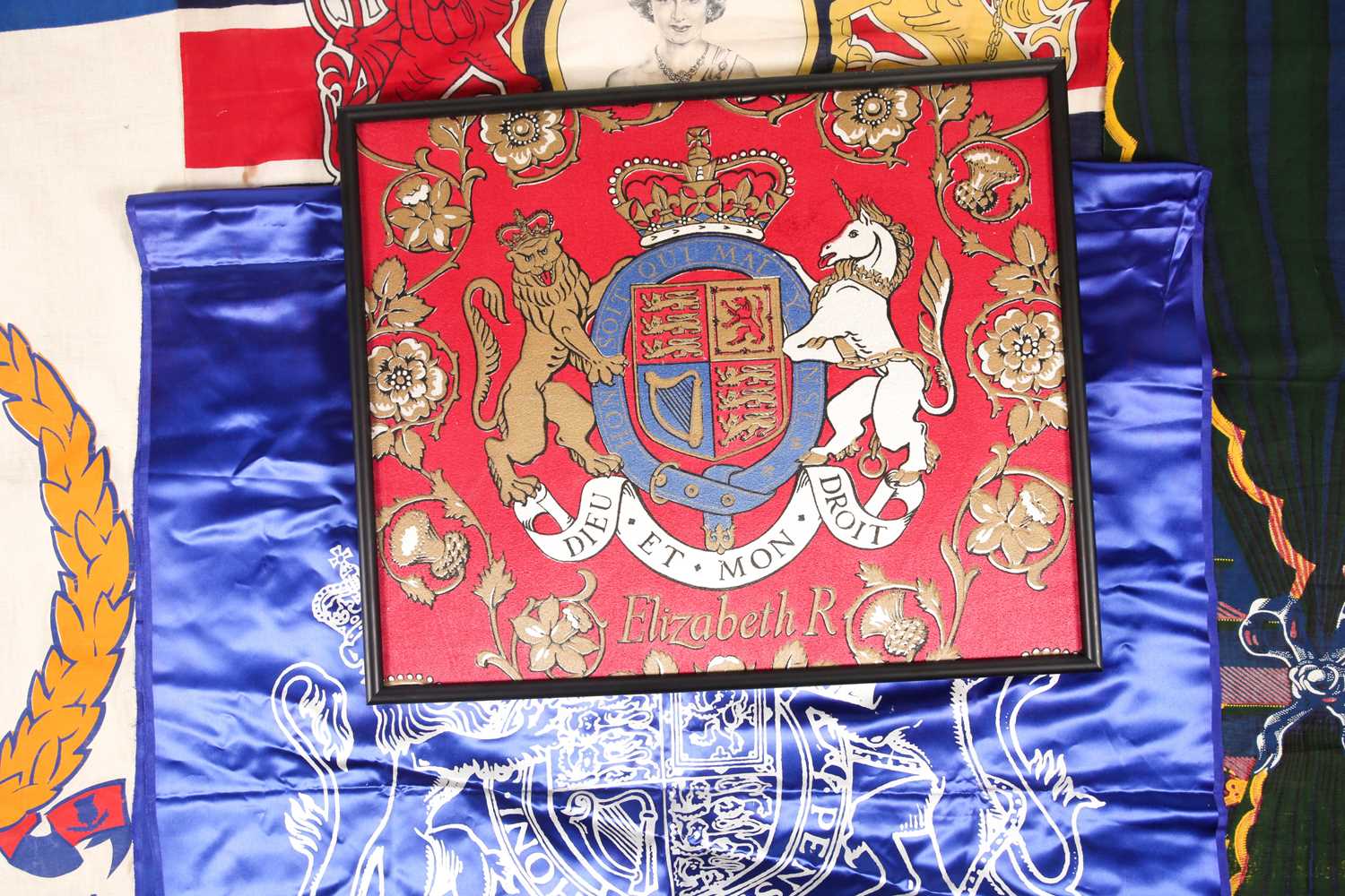 A small collection of five Royal commemorative fabric banners including the coronation of King - Image 5 of 5