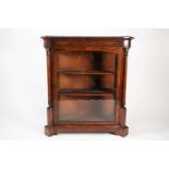 A late Victorian satinwood and ebony strung Circassian walnut veneered pier cabinet with neo-