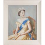 Nicolas Faberge (Russian, 20th Century), a portrait of Her Majesty Queen Elizabeth II, wearing the
