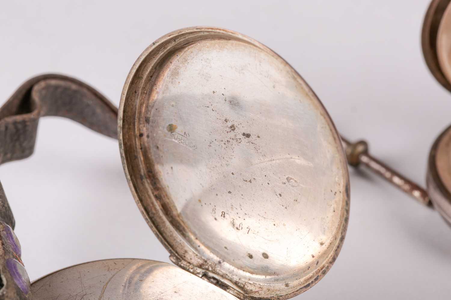 A Victorian silver open faced pocket watch, white enamel dial with Roman indices and subsidiary - Image 7 of 7