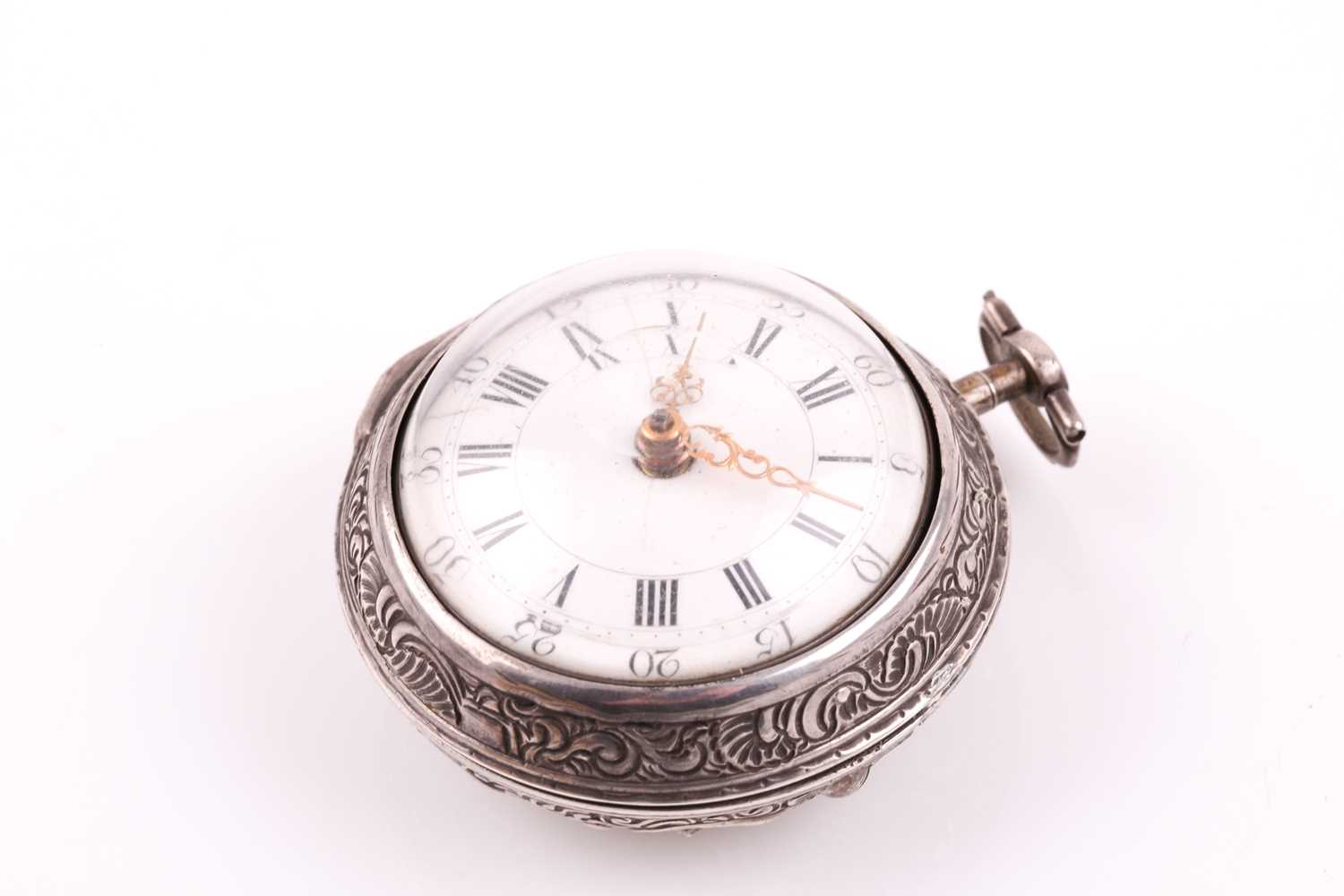 A George III silver pair-cased pocket watch, by Ovingham of London, hallmarked London 1770, - Image 3 of 13