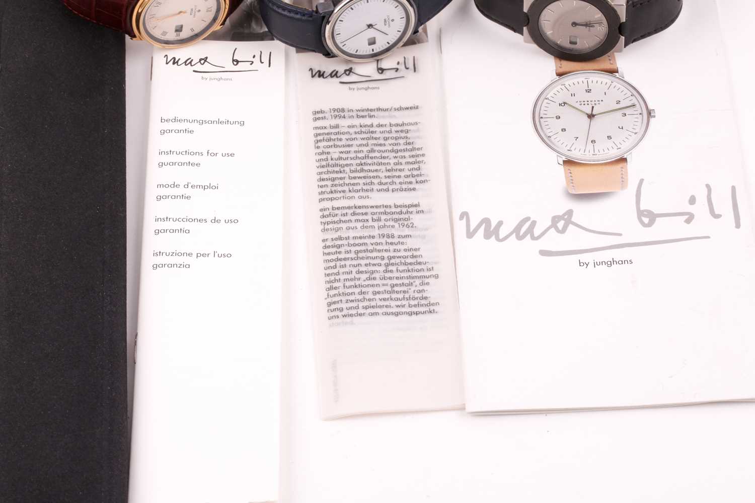 A group of threeJunghans quartz wristwatches, with an extra box and paperwork. (3) - Image 3 of 3
