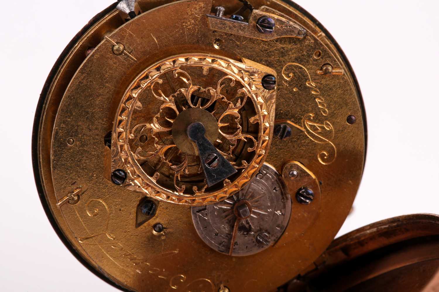 A Breguet of Paris brass-cased pocket watch, the white enamel dial signed Breguet a Paris, with - Image 6 of 8