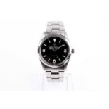 A 1967 Rolex Explorer ref. 5500 stainless steel automatic wristwatch, the black dial with baton