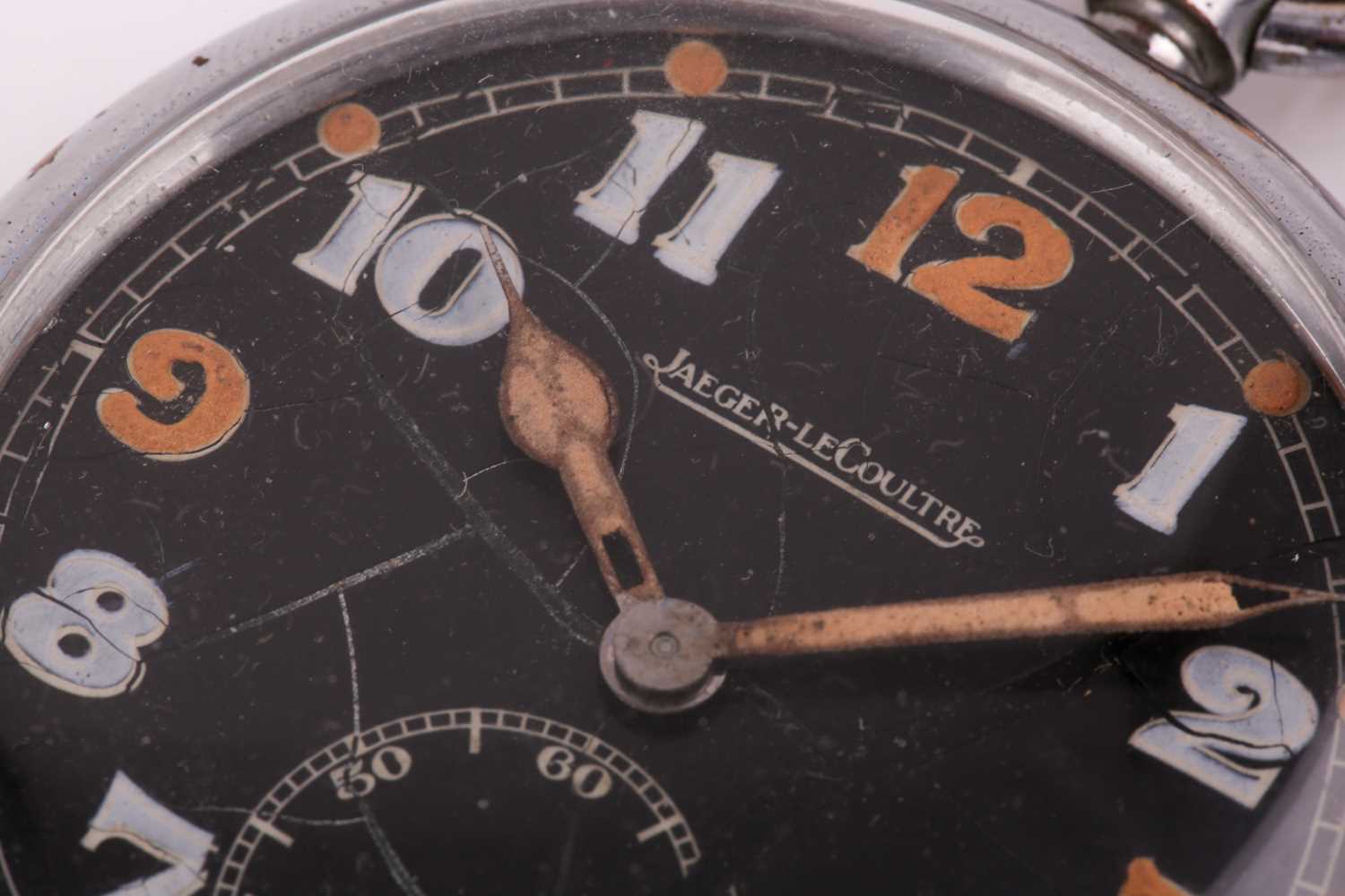 A Jaeger Lecoultre military pocket watch, the black dial with luminous and non-luminous Arabic - Image 5 of 5