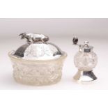 A George III silver butter dish cover, Sheffield 1802, the decagonal shaped domed cover with