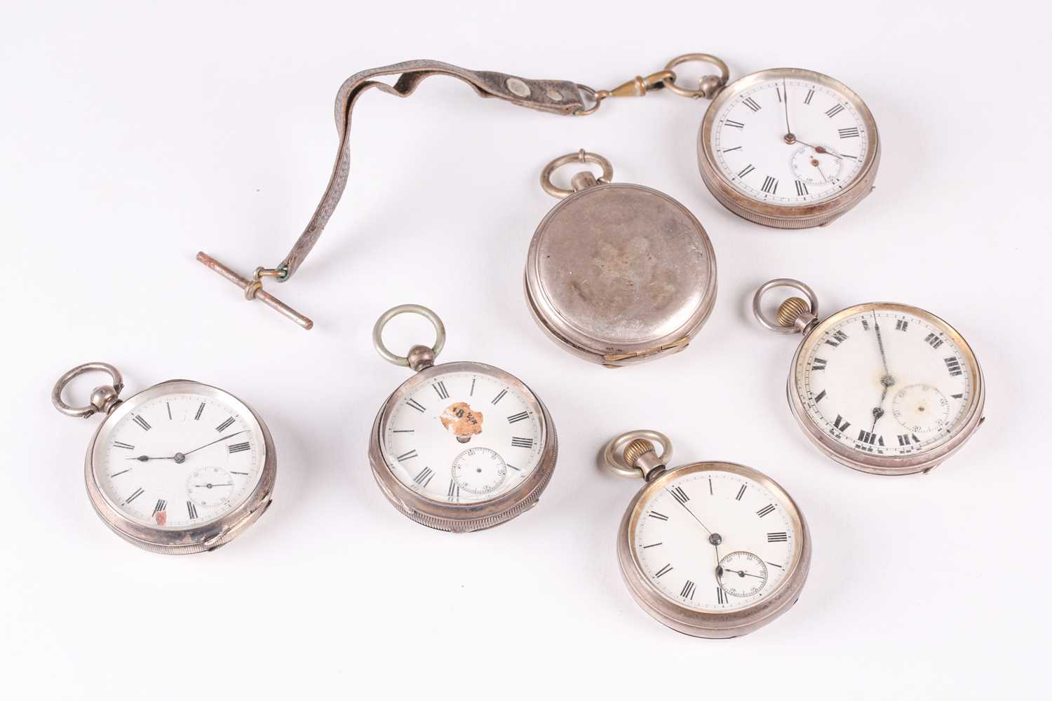 A Victorian silver open faced pocket watch, white enamel dial with Roman indices and subsidiary