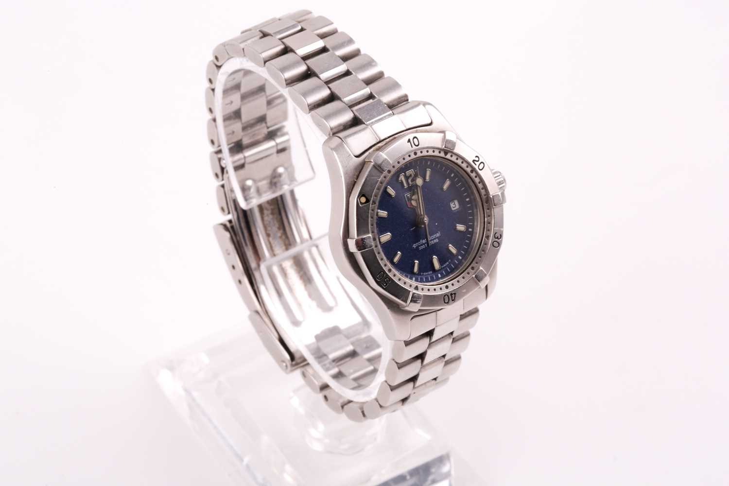 Tag Heuer. A lady's Professional 200m WK1313 quartz wristwatch, the blue dial with luminous baton - Image 2 of 11
