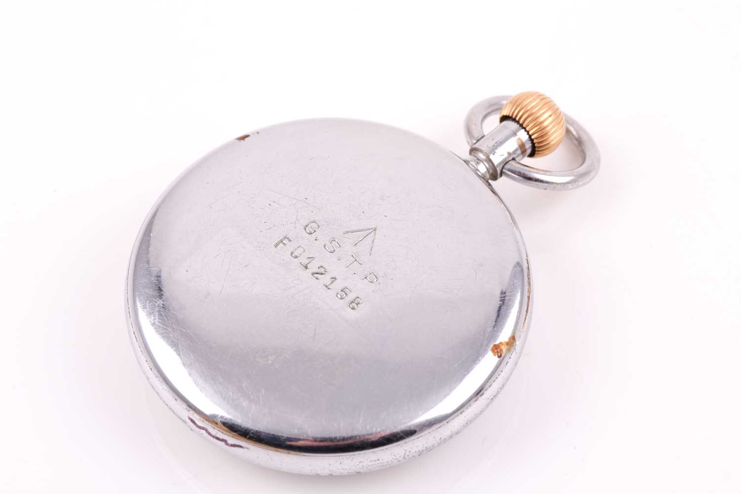 A Jaeger Lecoultre military pocket watch, the black dial with luminous and non-luminous Arabic - Image 3 of 5