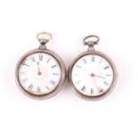 Two Regency silver pair-cased pocket watches, one by Thomas Maston of London, hallmarked London